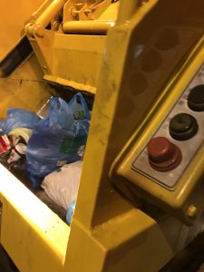 Garbage bags in a truck