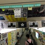 Display of support for Hong Kong protesters in pedestrian underpass.