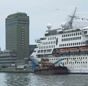 Cruise ship and tug boat