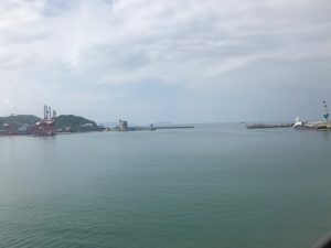 A harbor entrance.