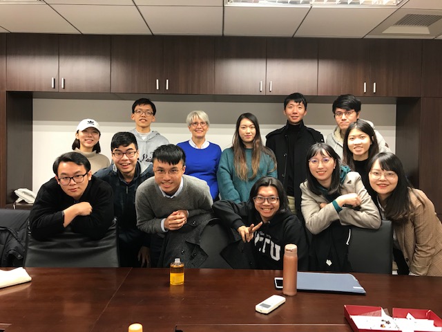 A group of students and Shelley Rigger