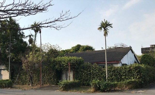 A small house overgrown with vines.