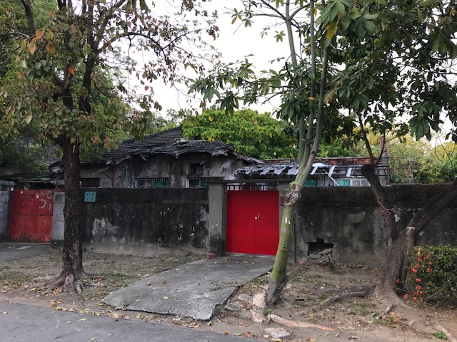 House with a collapsed roof.